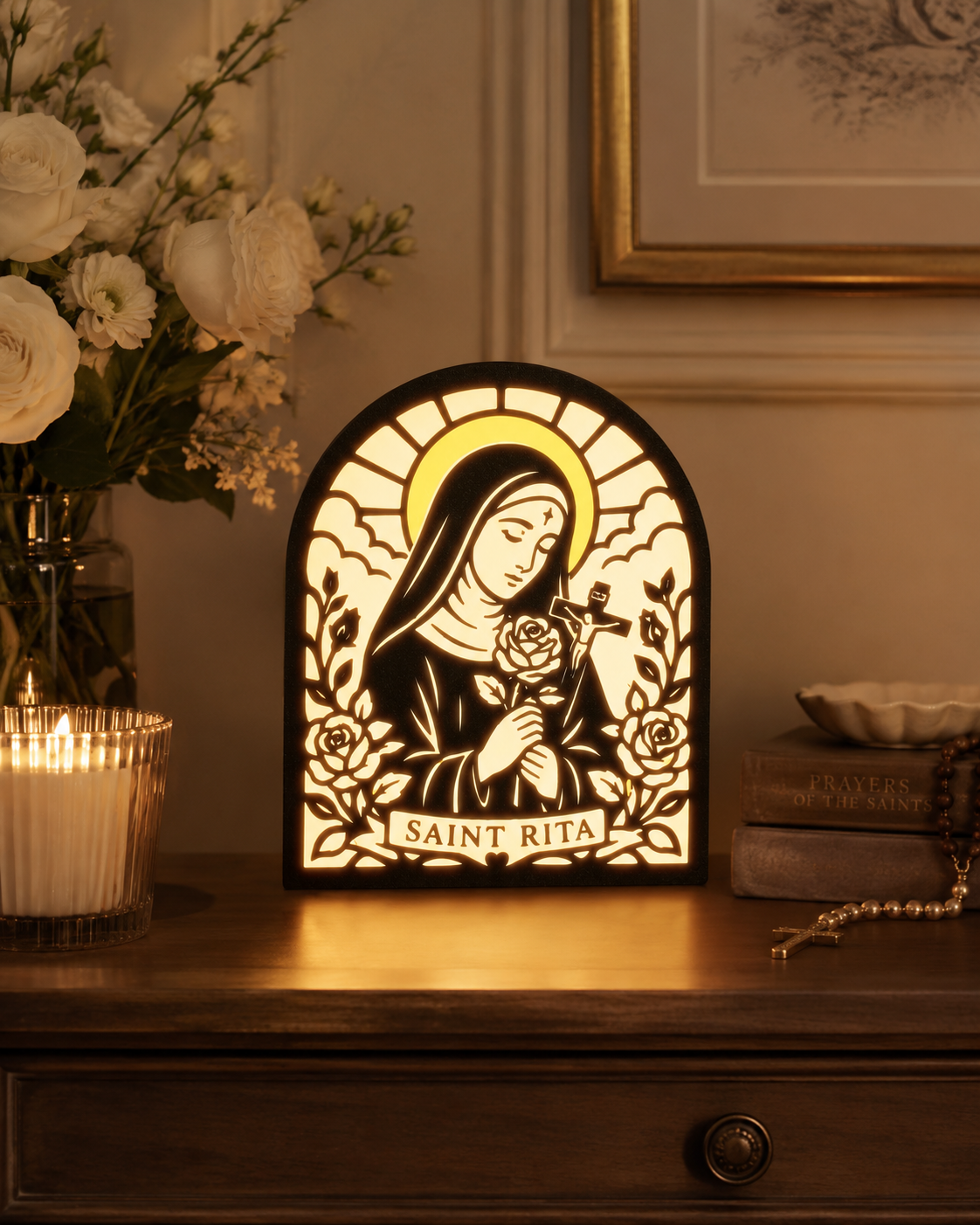 Saint Rita Rose Lightbox